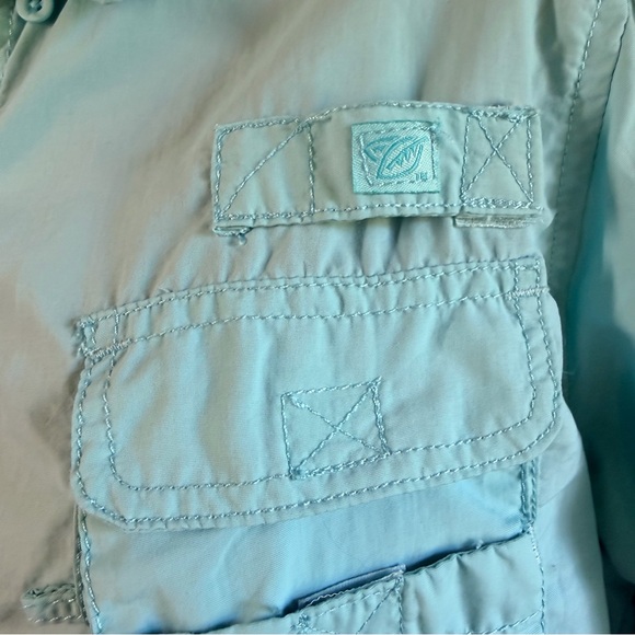 Banana Boat Aqua Blue Sport Fishing Button Down Shirt w/ Long Beach logo - Picture 4 of 16